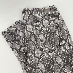 Seven7 Womens‎ Tummyless High Rise Skinny Jeans Neutral Snake Print Size 10